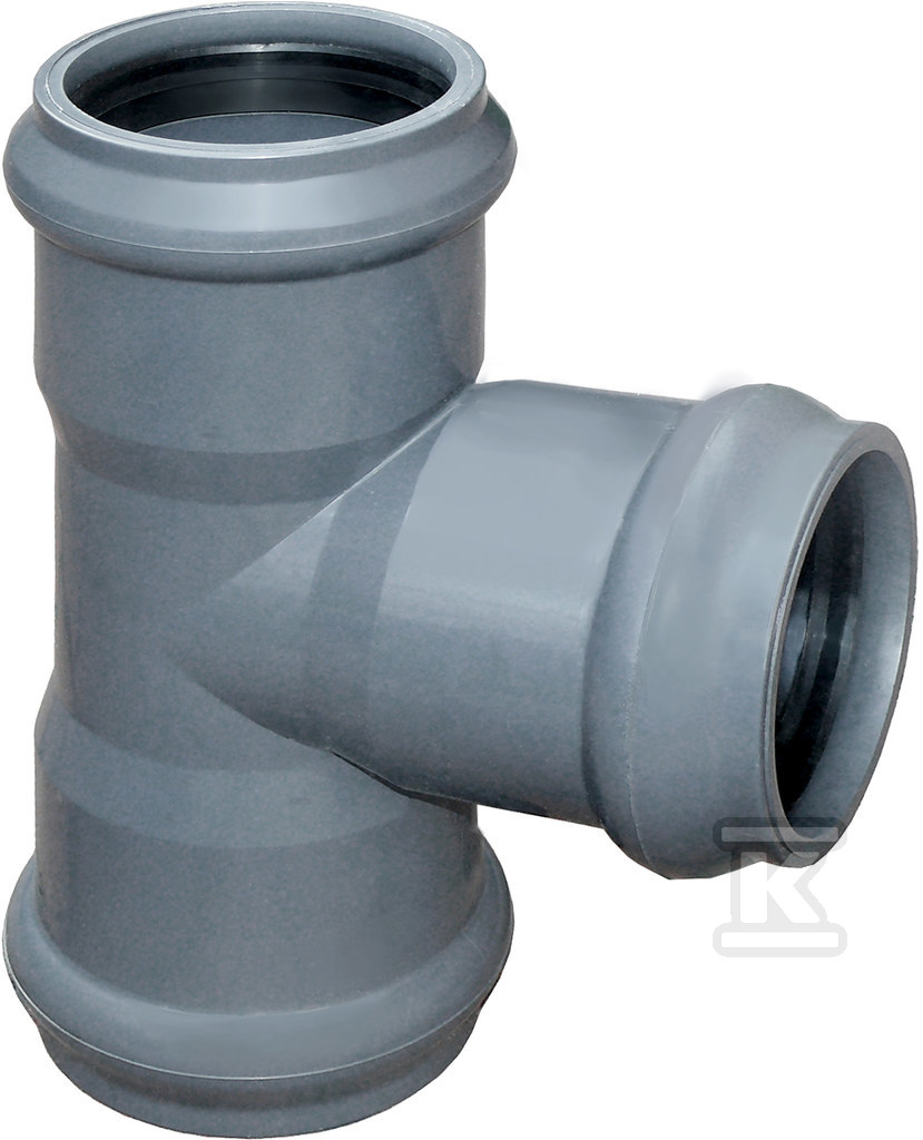 PVC pressure tee 160x110/90 PN10 gray - 0224731490